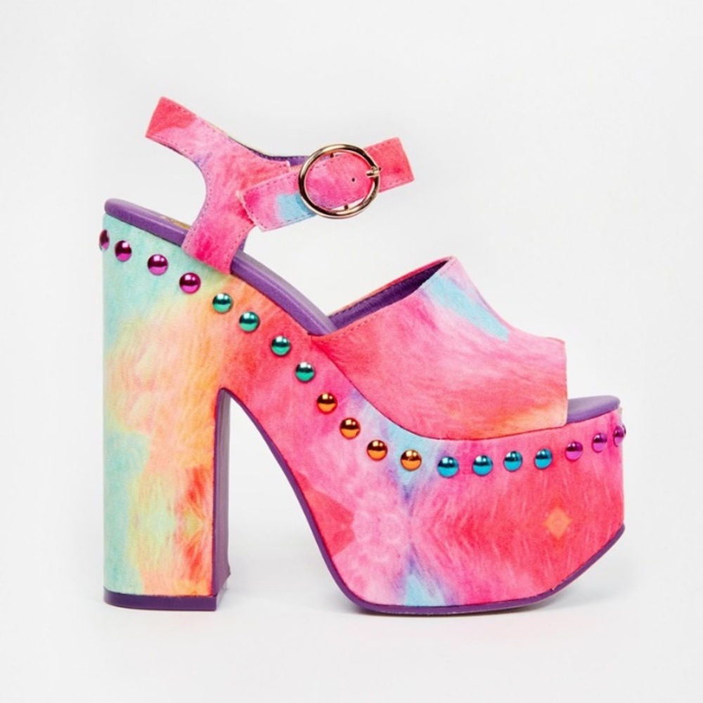 YRU RAINBOW PLATFORM HEELS